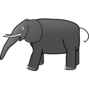 download Grey Elephant clipart image with 90 hue color
