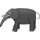 download Grey Elephant clipart image with 180 hue color