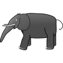 download Grey Elephant clipart image with 270 hue color