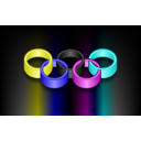 download Olympic Rings 2 clipart image with 180 hue color
