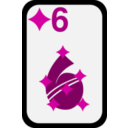 download Six Of Diamonds clipart image with 315 hue color