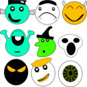 download Scarey Faces clipart image with 45 hue color