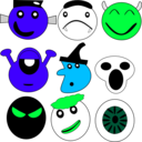 download Scarey Faces clipart image with 135 hue color