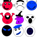 download Scarey Faces clipart image with 225 hue color