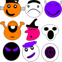 download Scarey Faces clipart image with 270 hue color