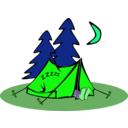 download Sleeping In A Tent clipart image with 90 hue color