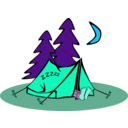 download Sleeping In A Tent clipart image with 135 hue color