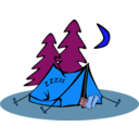 download Sleeping In A Tent clipart image with 180 hue color