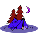 download Sleeping In A Tent clipart image with 225 hue color