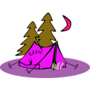 download Sleeping In A Tent clipart image with 270 hue color