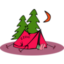 download Sleeping In A Tent clipart image with 315 hue color