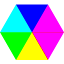 download Hexagon 6 Color clipart image with 180 hue color
