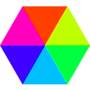 download Hexagon 6 Color clipart image with 315 hue color