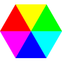 download Hexagon 6 Color clipart image with 0 hue color