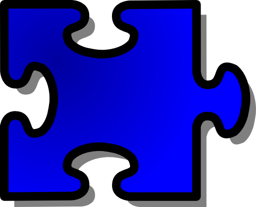 Blue Jigsaw Piece 14