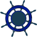 download Ships Wheel clipart image with 180 hue color