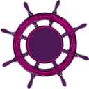 download Ships Wheel clipart image with 270 hue color