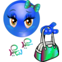 download Cute Girl Feast Bag Smiley Emoticon clipart image with 180 hue color