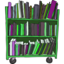 download Library Book Cart clipart image with 90 hue color