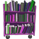 download Library Book Cart clipart image with 270 hue color