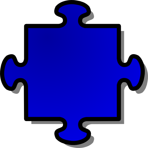 Blue Jigsaw Piece 04