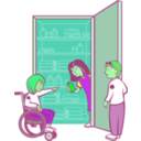 download Kids In Cupboard clipart image with 90 hue color