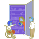 download Kids In Cupboard clipart image with 180 hue color