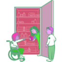 download Kids In Cupboard clipart image with 270 hue color