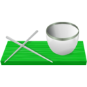 download Rice Bowl With Chopsticks clipart image with 90 hue color