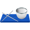 download Rice Bowl With Chopsticks clipart image with 180 hue color