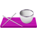 download Rice Bowl With Chopsticks clipart image with 270 hue color