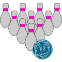download Bowling Duckpins clipart image with 315 hue color