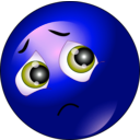 download Sad Smiley Emoticon clipart image with 270 hue color