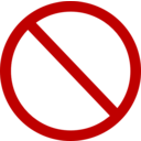 download Denied Sign clipart image with 0 hue color