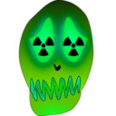 download Skull And Nuclear Warning clipart image with 90 hue color