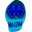 download Skull And Nuclear Warning clipart image with 180 hue color