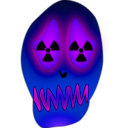 download Skull And Nuclear Warning clipart image with 225 hue color