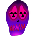 download Skull And Nuclear Warning clipart image with 270 hue color