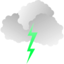 download Clouds And Lightning clipart image with 90 hue color