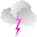 download Clouds And Lightning clipart image with 270 hue color