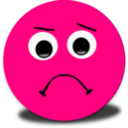 download Sad Smiley Pink Emoticon clipart image with 0 hue color