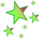 download Stars clipart image with 180 hue color