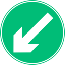 download Roadsign Keep Left clipart image with 315 hue color