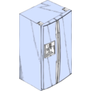 download Side By Side Refrigerator clipart image with 180 hue color