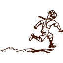 download Running Boy clipart image with 180 hue color