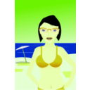 download Girl At Beach clipart image with 45 hue color