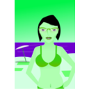 download Girl At Beach clipart image with 90 hue color