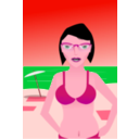 download Girl At Beach clipart image with 315 hue color