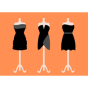download Three Black Dresses clipart image with 45 hue color