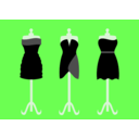 download Three Black Dresses clipart image with 135 hue color